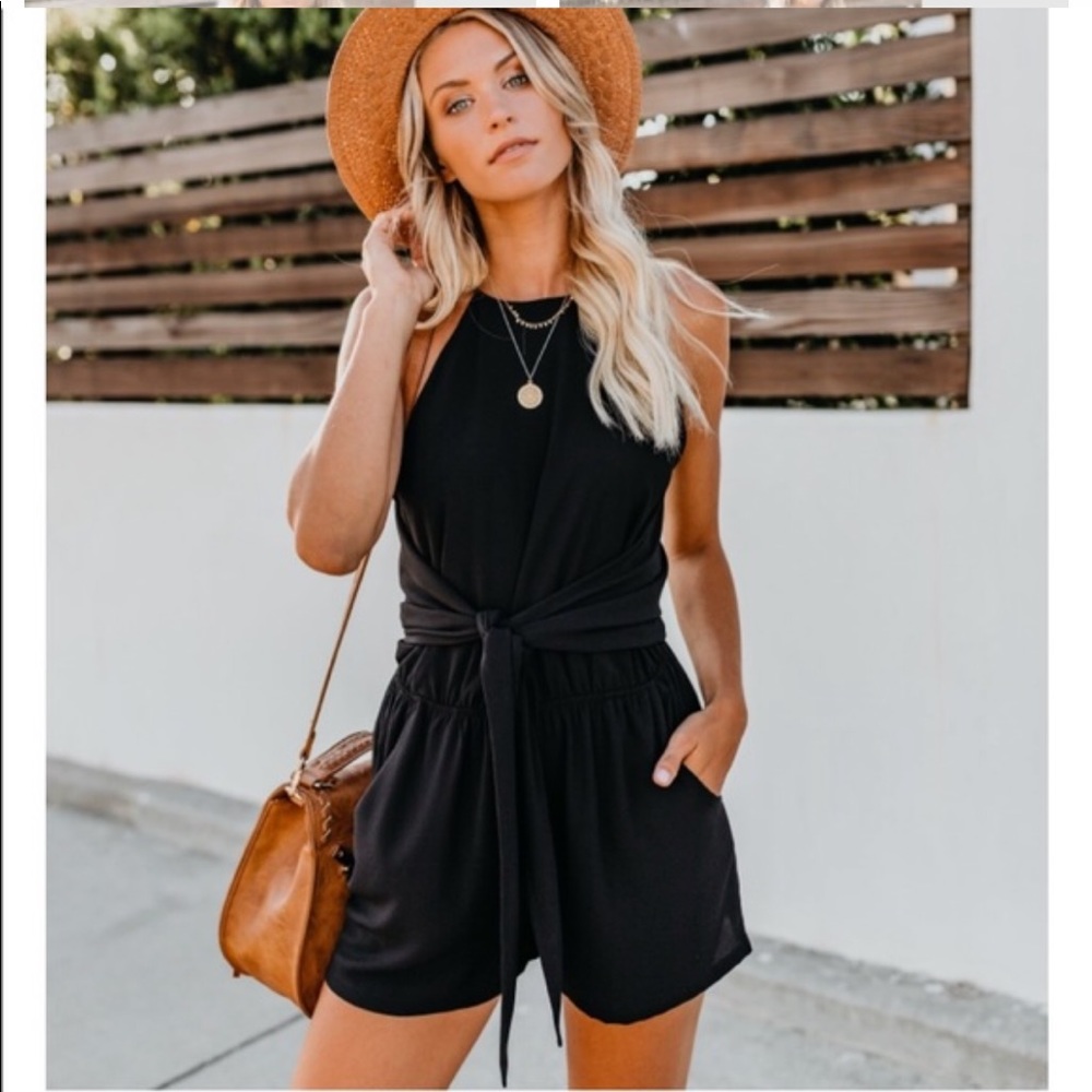 VICI what a gem pocketed romper black size M